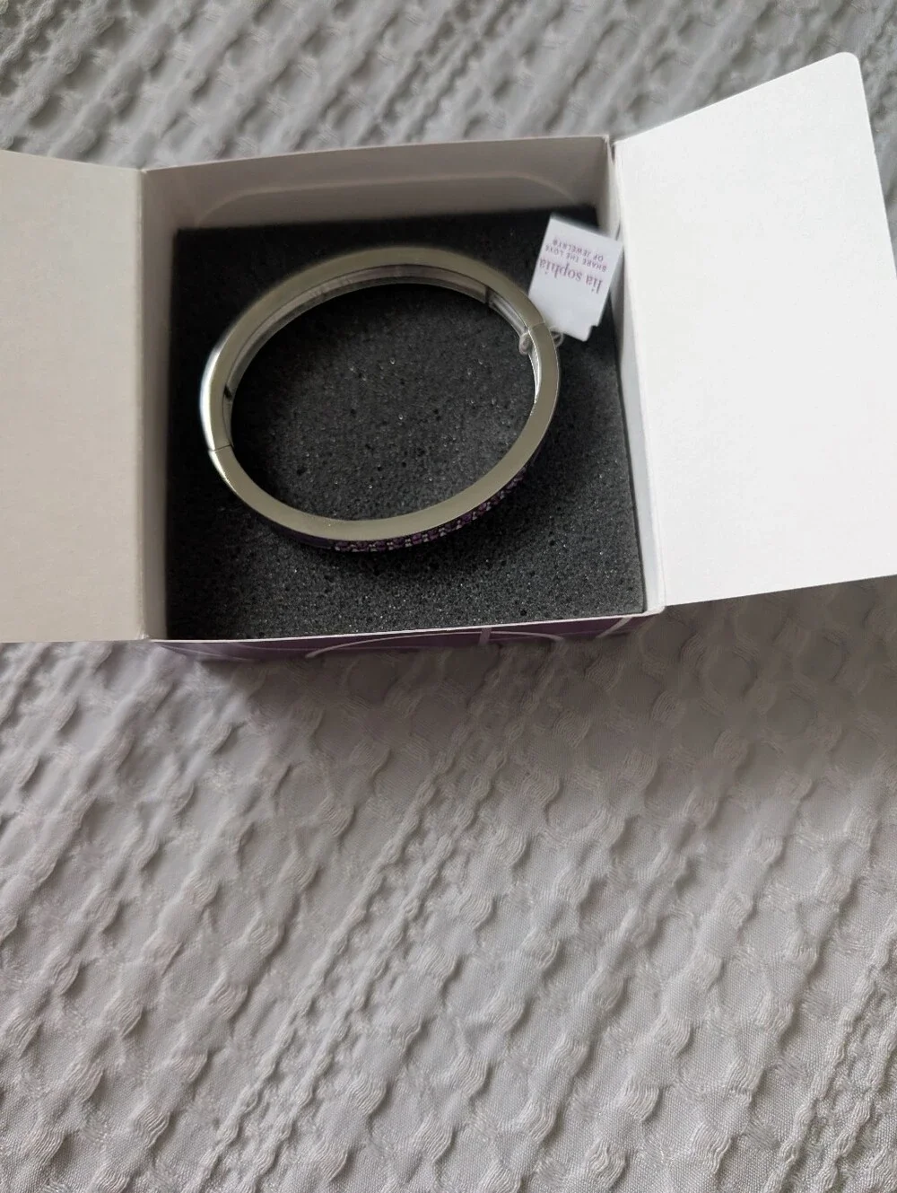 Lia Sophia Pop Rocks Purple Crystal Accent Bangle Bracelet